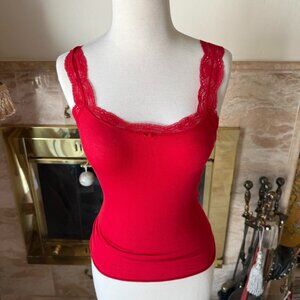 Lace Trim Cami Top w/ bow